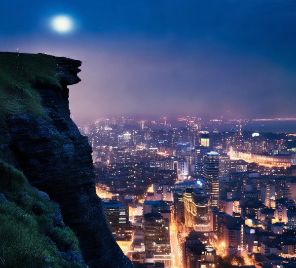 夜幕下的神秘崖口，璀璨夜景探秘之旅,夜幕下的神秘崖口，璀璨夜景探秘之旅,景点,美食,神秘,第1张