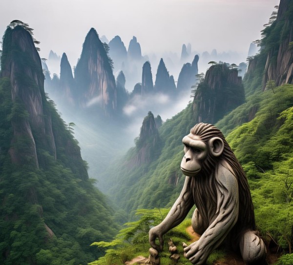 庐山奇观，猴子雕像映衬的自然人文画卷,庐山奇观，猴子雕像映衬的自然人文画卷,历史,景点,风光,第1张