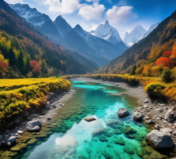 金华山水画卷，小溪流映衬下的自然奇观,金华山水画卷，小溪流映衬下的自然奇观,历史,风光,自然,第1张